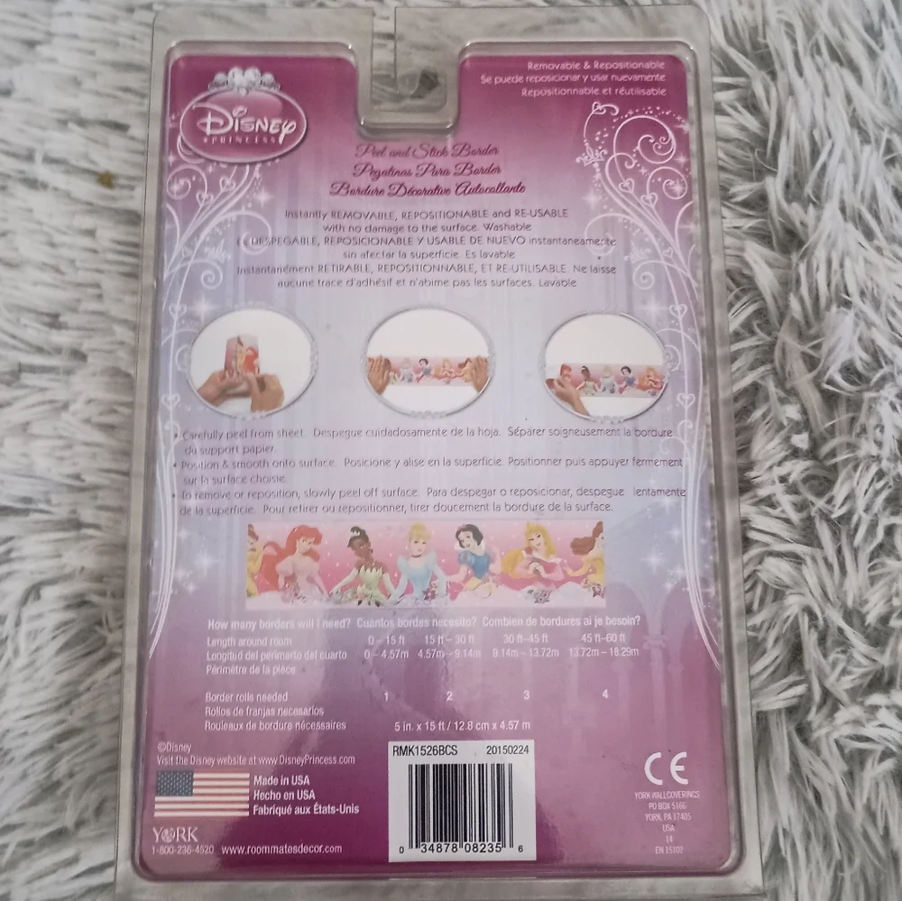 Disney Princess Wallpaper Border Decor SNOW WHITE 15 x 15 NEW